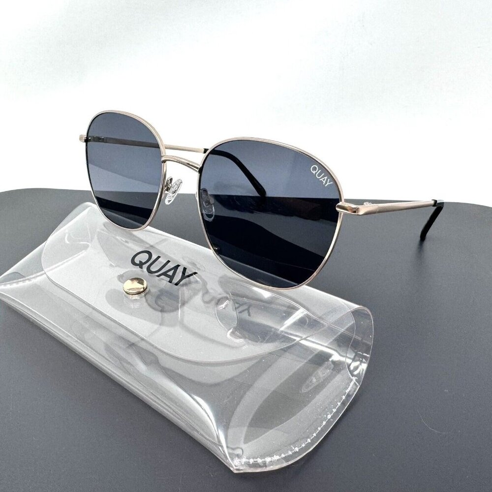Quay Australia Sunglasses Jezabell 126 Gold Rim Round